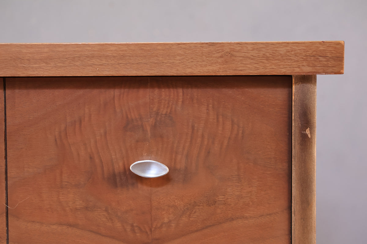 Mid Century Walnut 4-Drawer Highboy Dresser