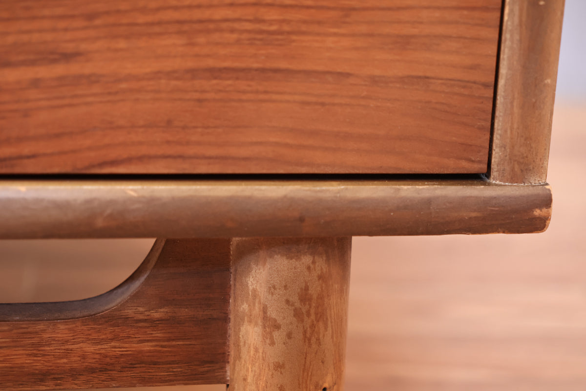 Mid Century Walnut 4-Drawer Highboy Dresser