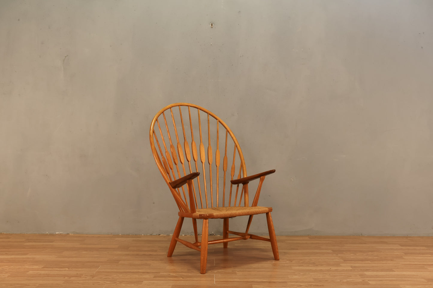 Hans Wegner Oak Peacock Chair