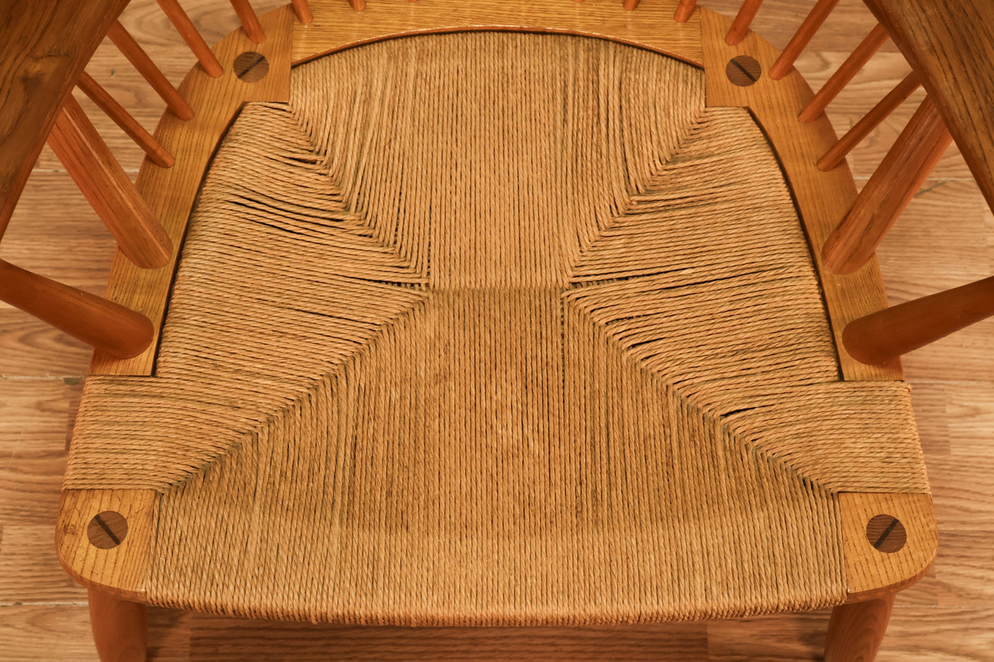 Hans Wegner Oak Peacock Chair