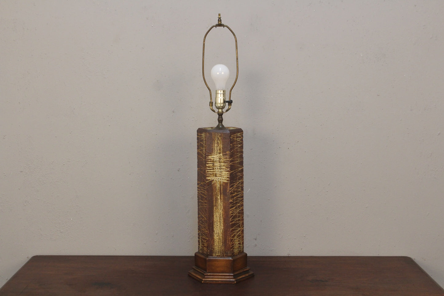 Pair of Brutalist Ceramic Table Lamps