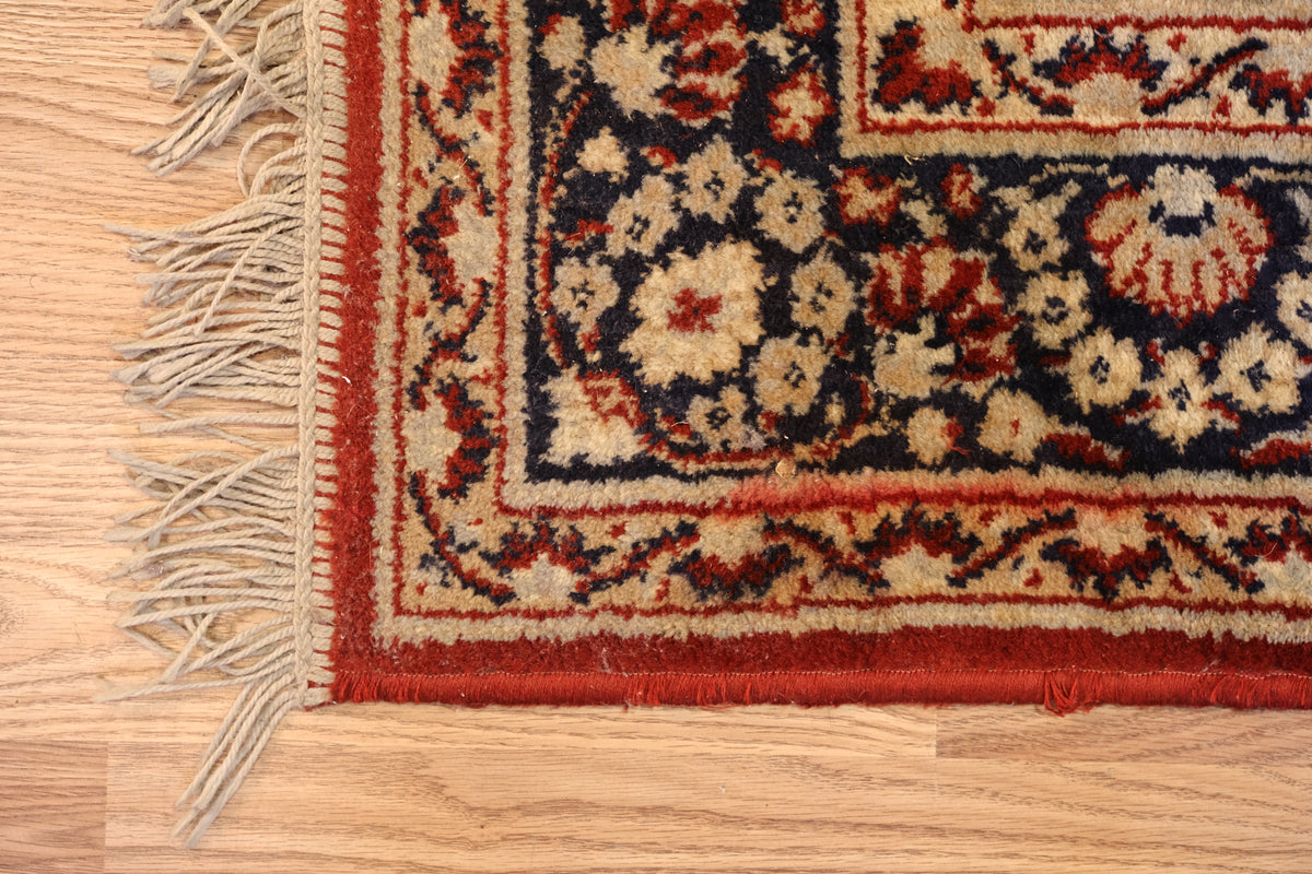 Kirman Crimson Wool Area Rug