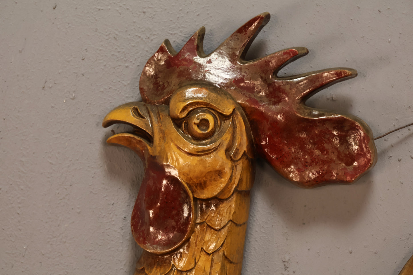 Syroco Mid Century Rooster Wall Hanging
