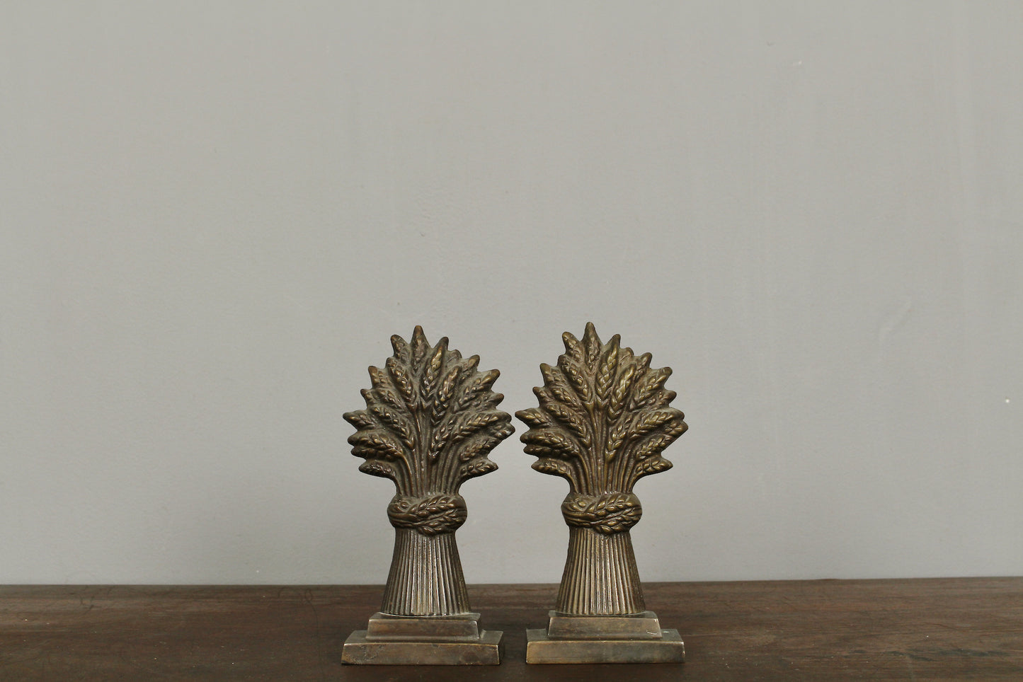 Pair Of Brass Wheat Bookends