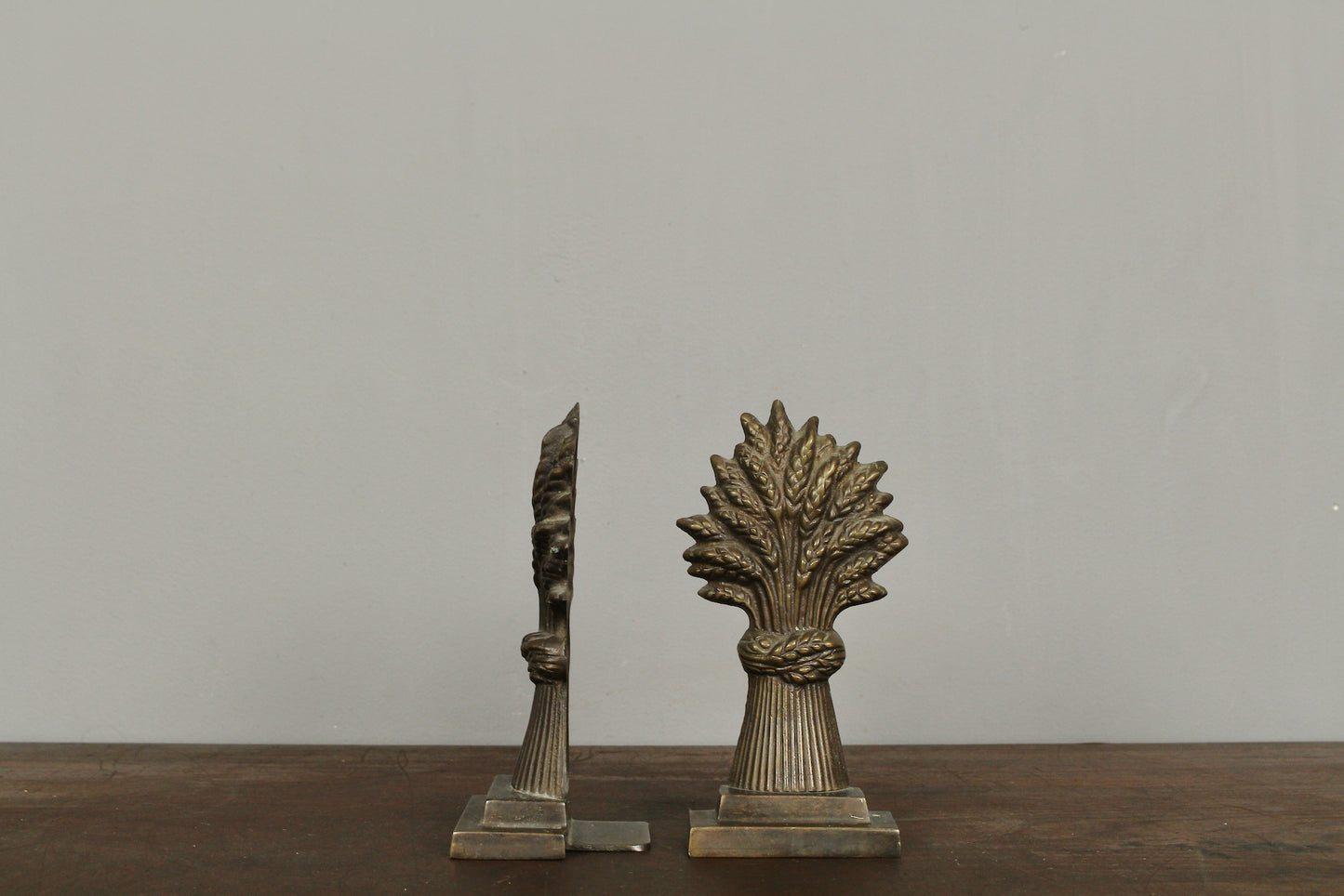 Pair Of Brass Wheat Bookends