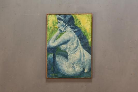 1960s "Contemplative Nude" Painting