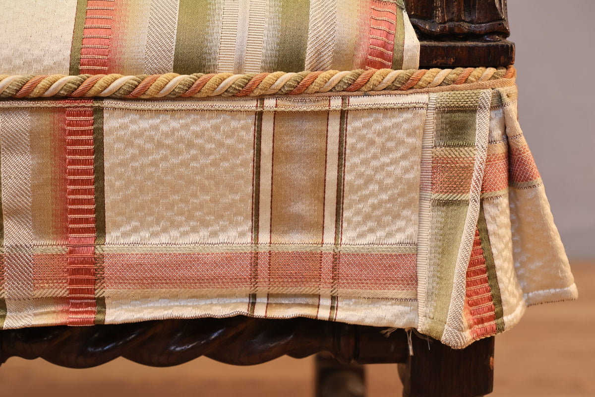 Plaid Barley Twist Armchair