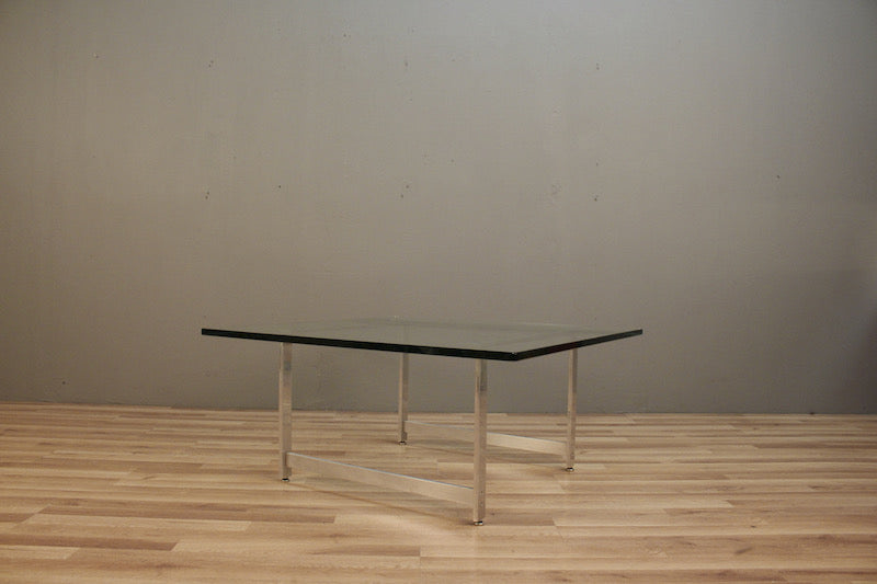 Large Chrome & Square Glass Coffee Table – ONLINE ONLY
