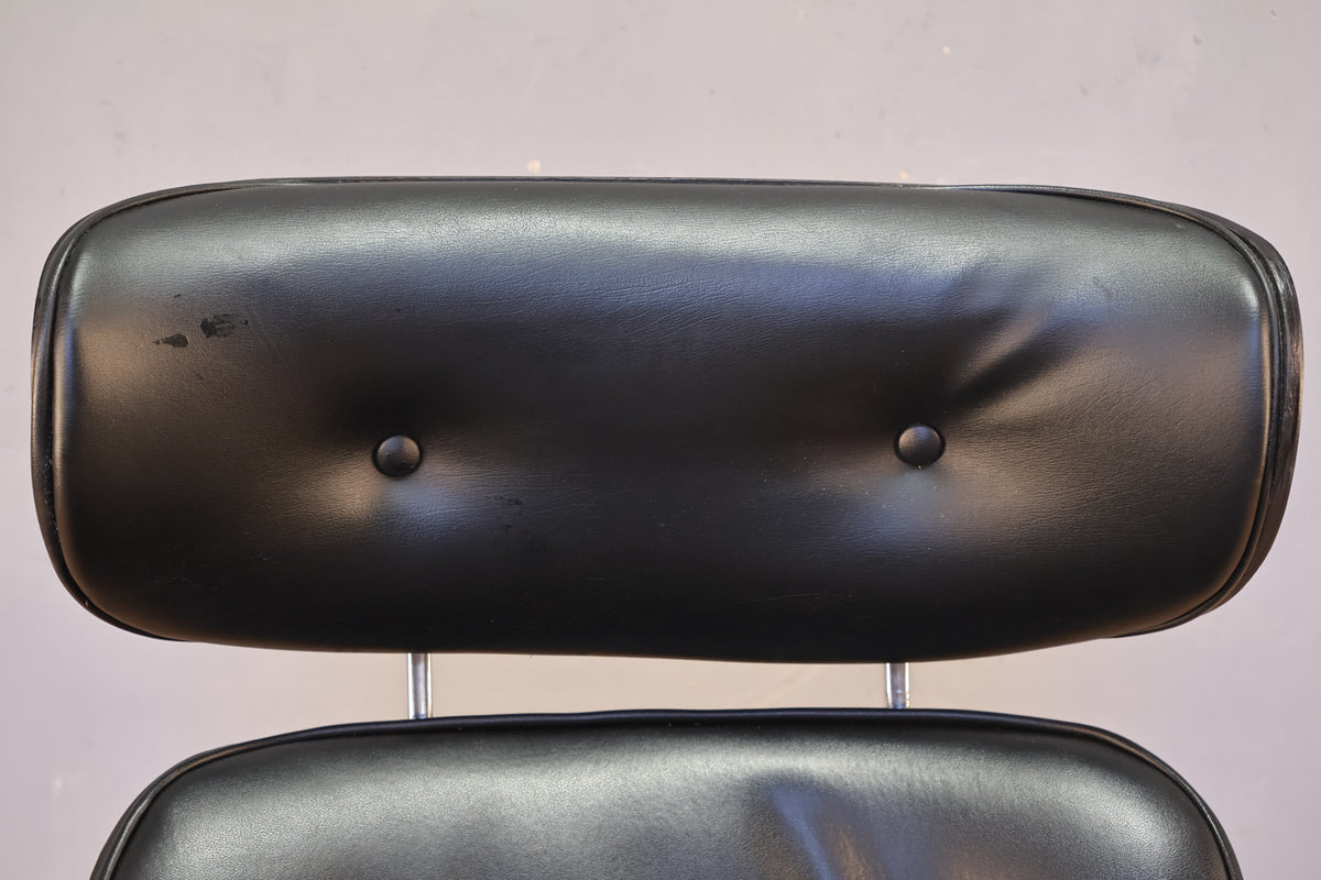 Eames-Style Leather Lounge Chair & Ottoman
