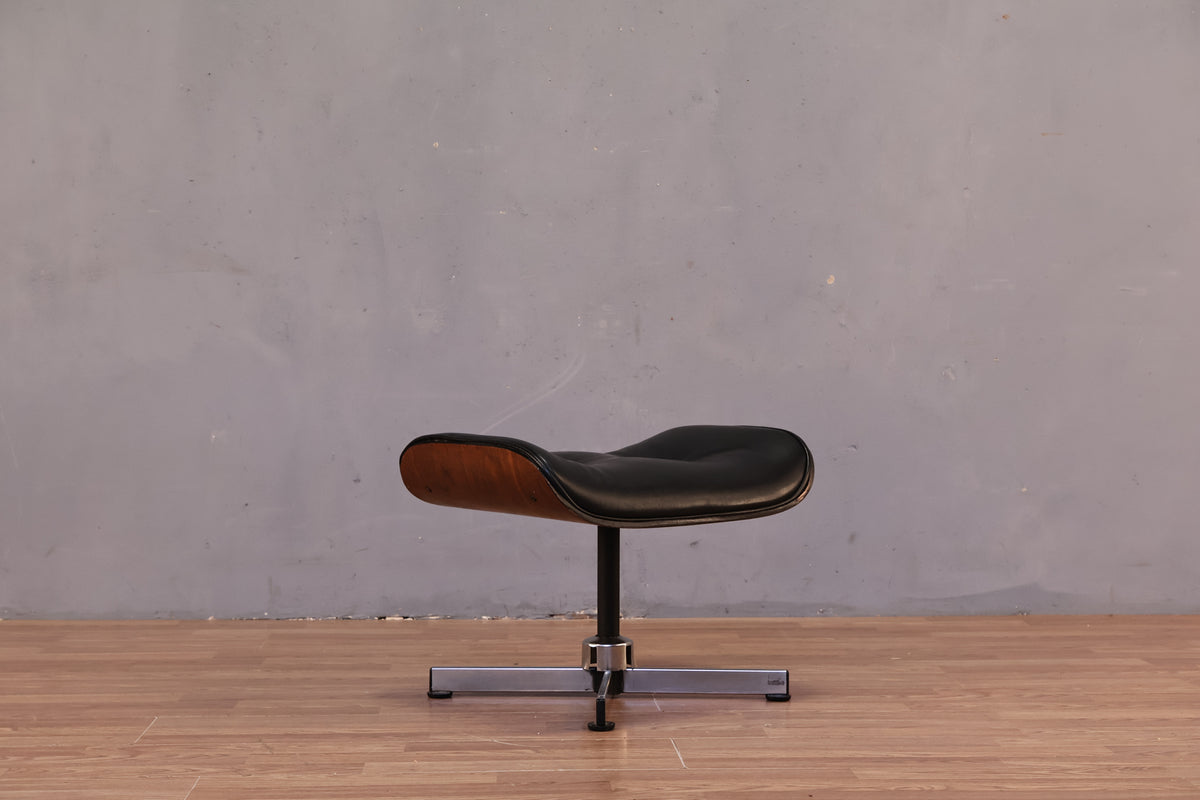 Eames-Style Leather Lounge Chair & Ottoman