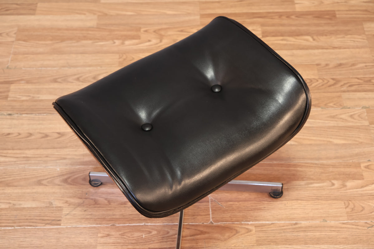 Eames-Style Leather Lounge Chair & Ottoman