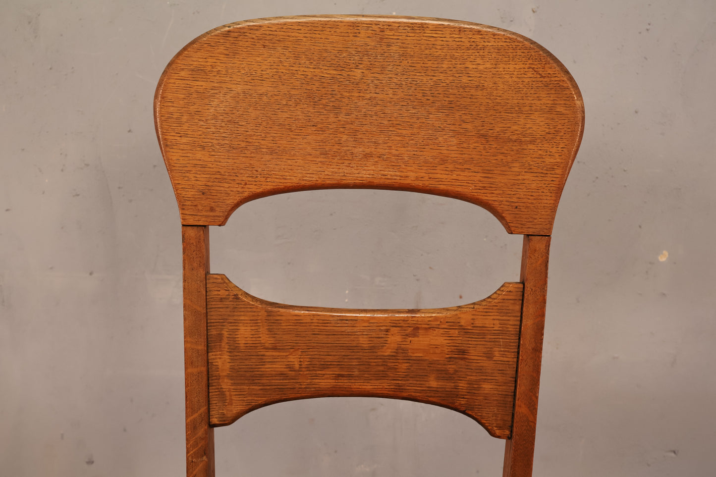 Antique Tiger Oak & Brown Side Chair