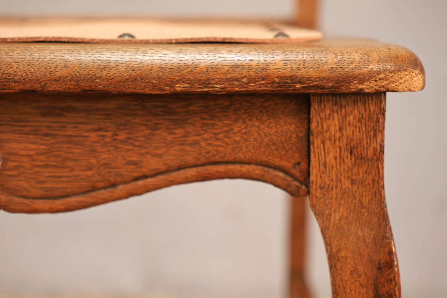 Antique Tiger Oak & Blush Side Chair
