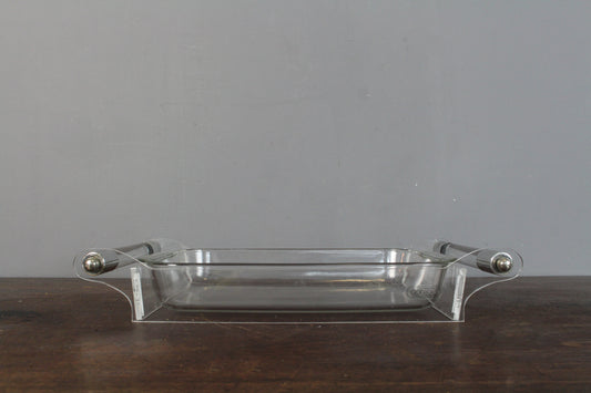 Pyrex/Grainware Glass Dish with Lucite Server