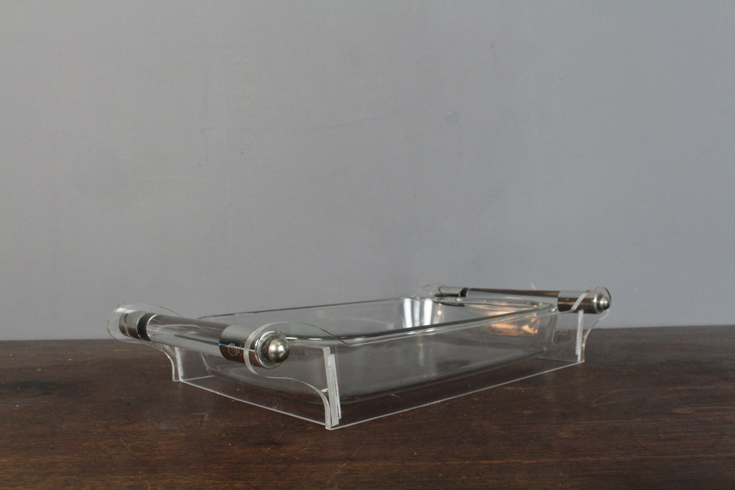 Pyrex/Grainware Glass Dish with Lucite Server