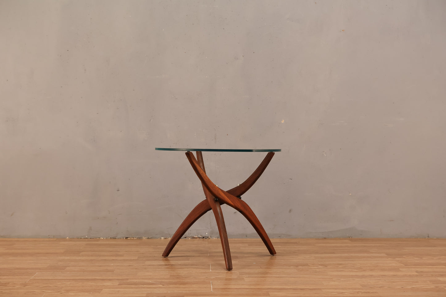 Mid Century Glass & Chrome Tripod Dining Table - ONLINE ONLY