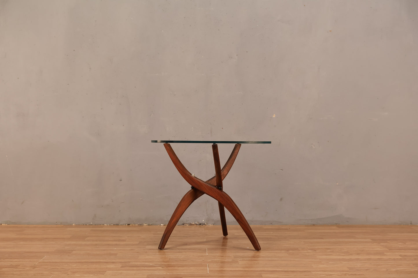 Mid Century Glass & Chrome Tripod Dining Table - ONLINE ONLY