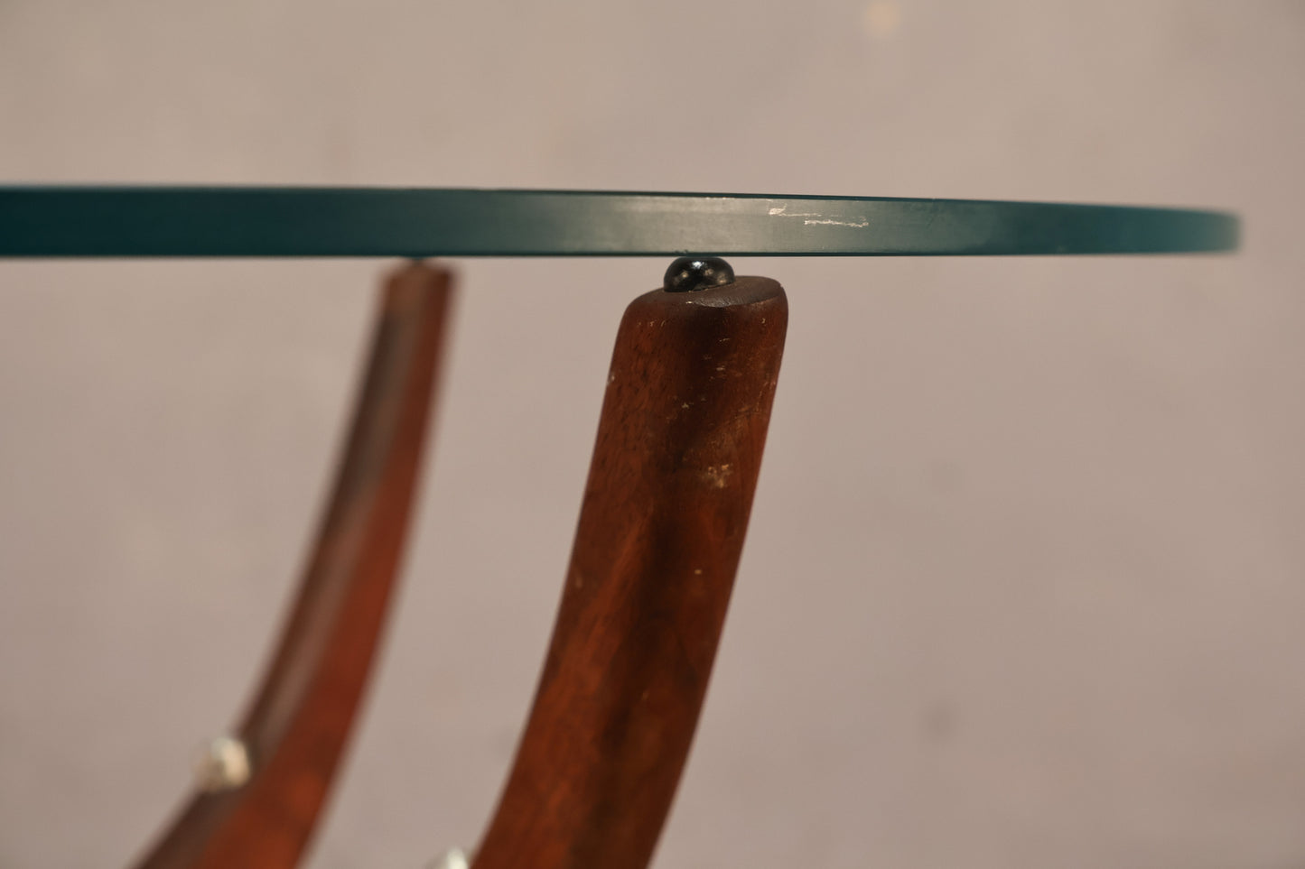 Mid Century Glass & Chrome Tripod Dining Table - ONLINE ONLY