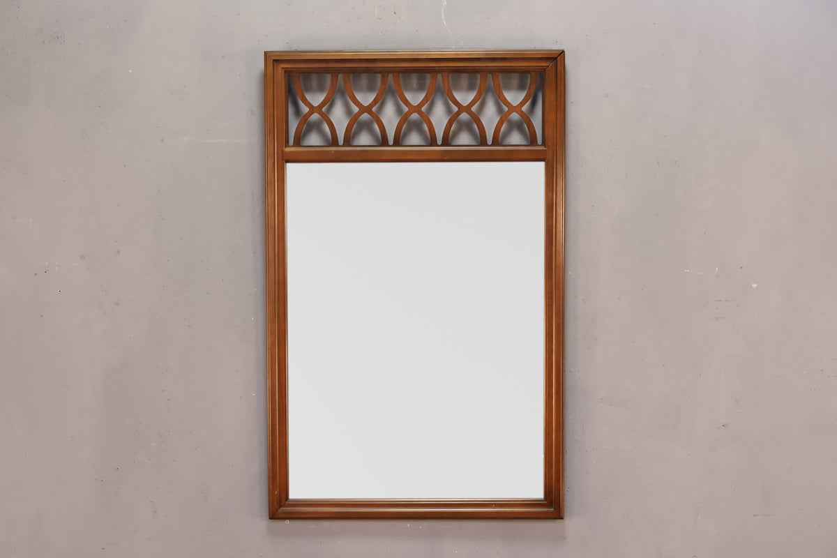 Mid Century Walnut Lattice Mirror