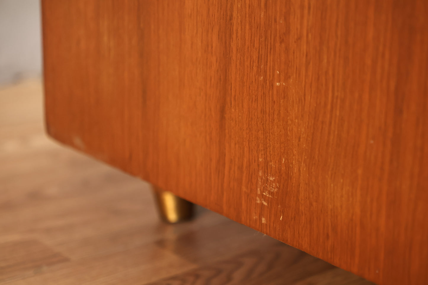 Walnut & Glass Sliding-Door Cabinet
