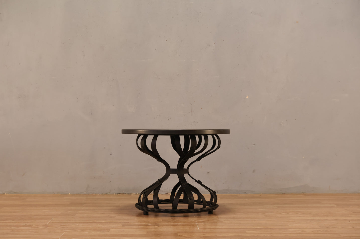 Gothic Black Iron & Stone Side Table  - ONLINE ONLY