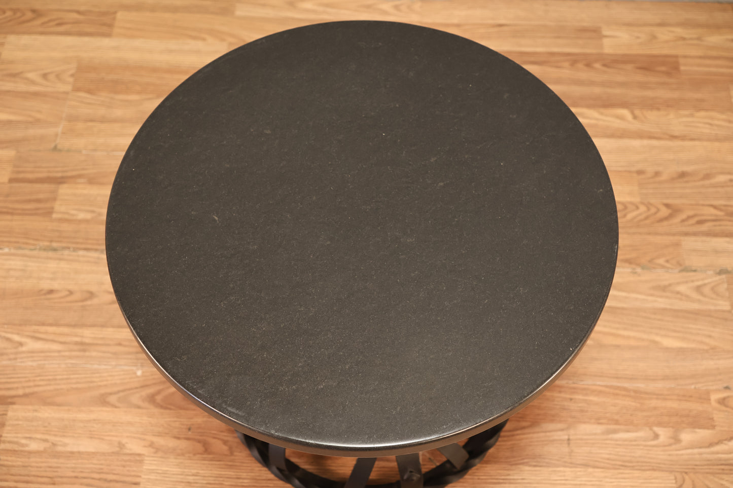 Gothic Black Iron & Stone Side Table  - ONLINE ONLY