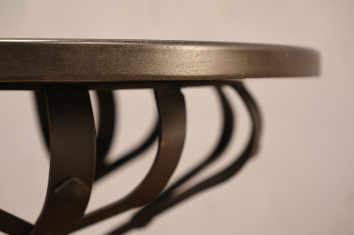 Gothic Black Iron & Stone Side Table  - ONLINE ONLY