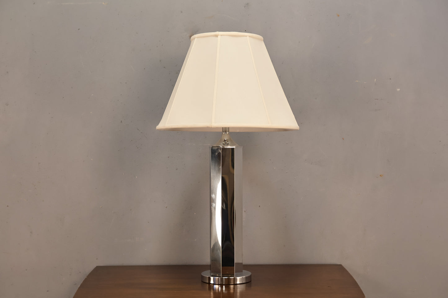 Chrome Octagonal Table Lamp