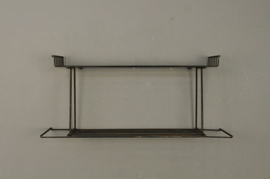 2-Tier Black Wire Wall Shelf