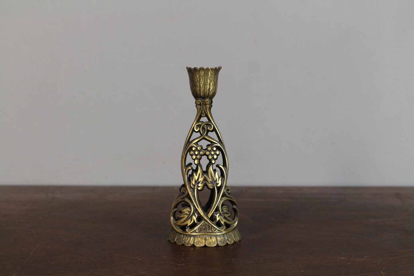 Pair of Brass Grapes Candlesticks