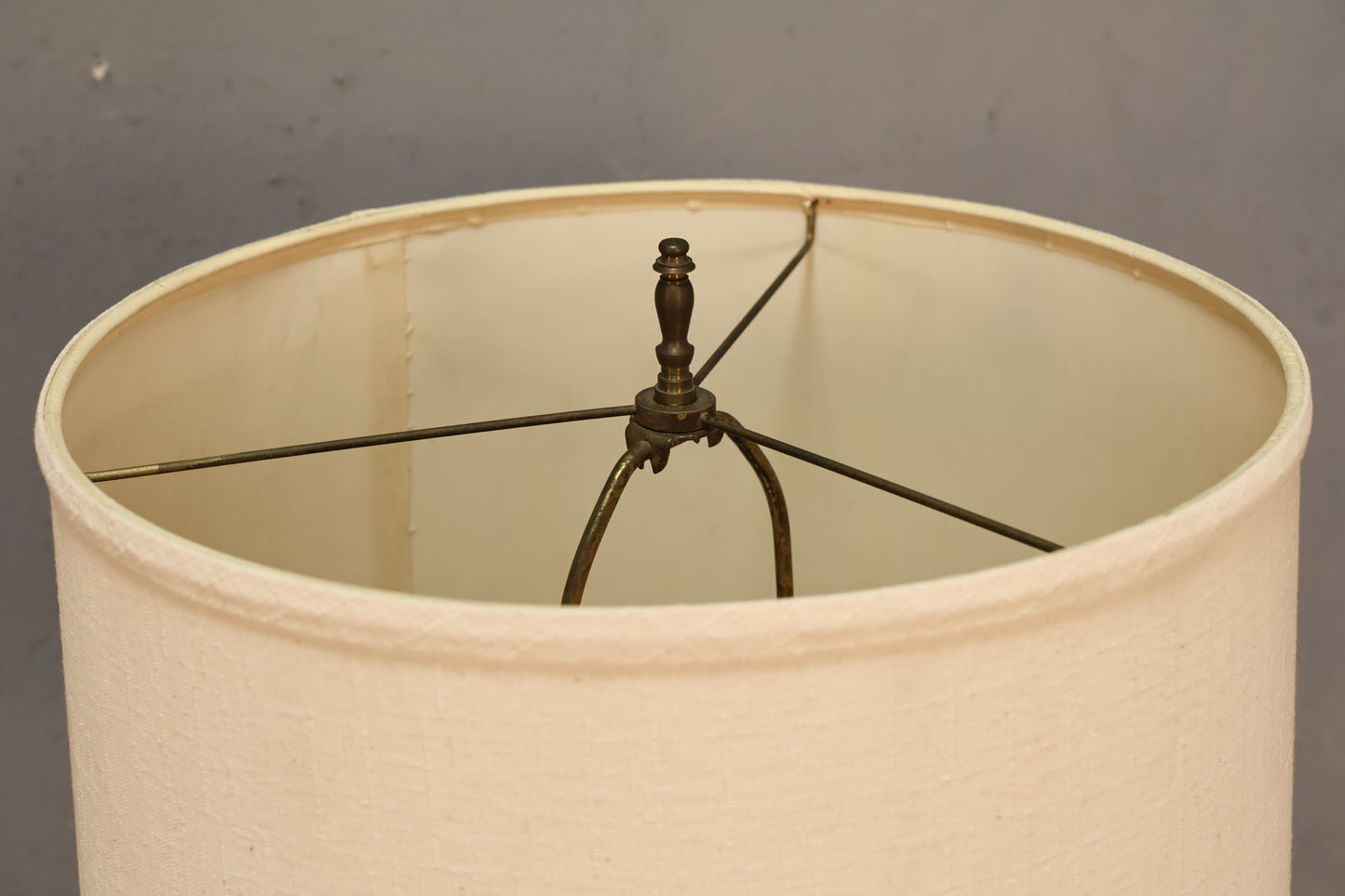 Aged Turned Brass Table Lamp