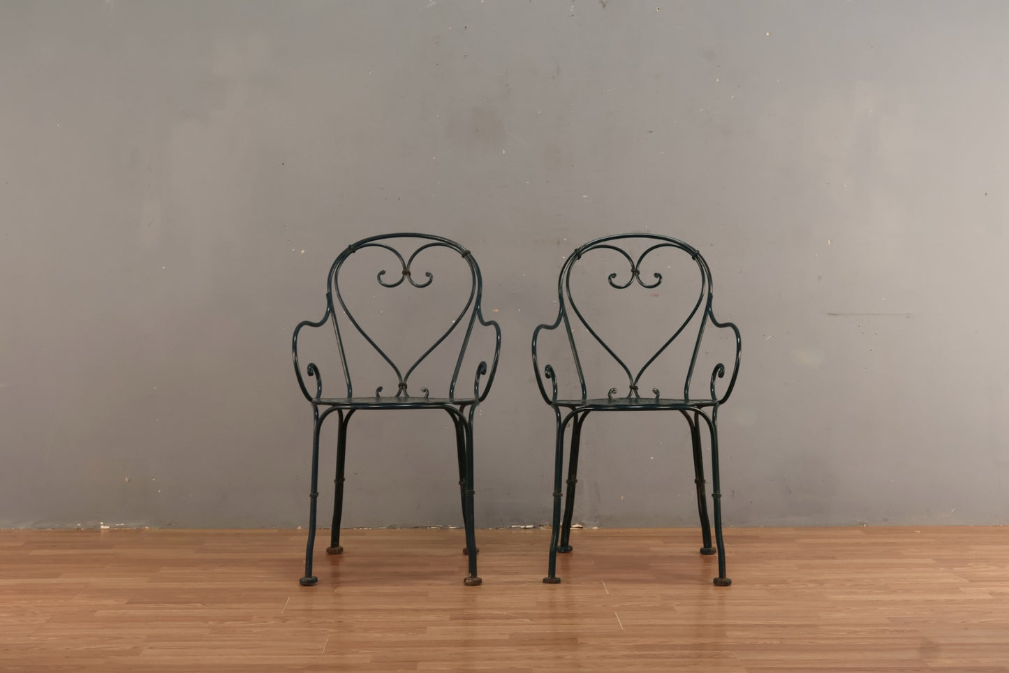 Russell Woodard Green Metal Armchair