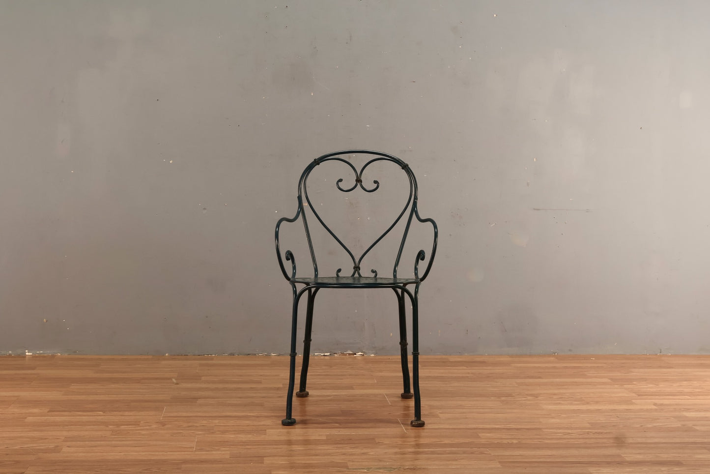 Russell Woodard Green Metal Armchair