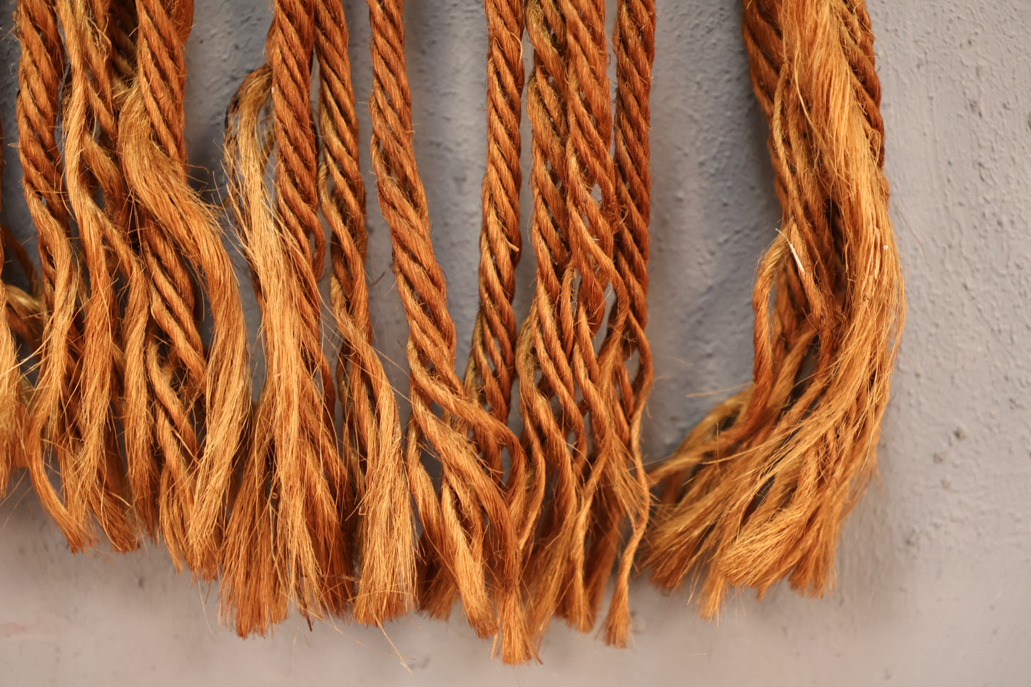 1970s Burnt Orange & Brown Macrame Wall Hanging