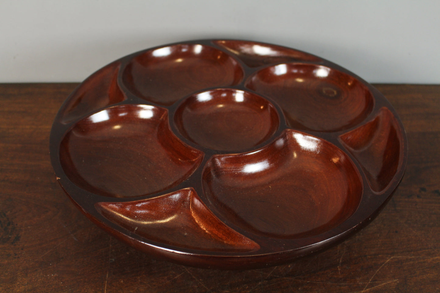 Large Haitian Mid Century Lazy Susan Platter