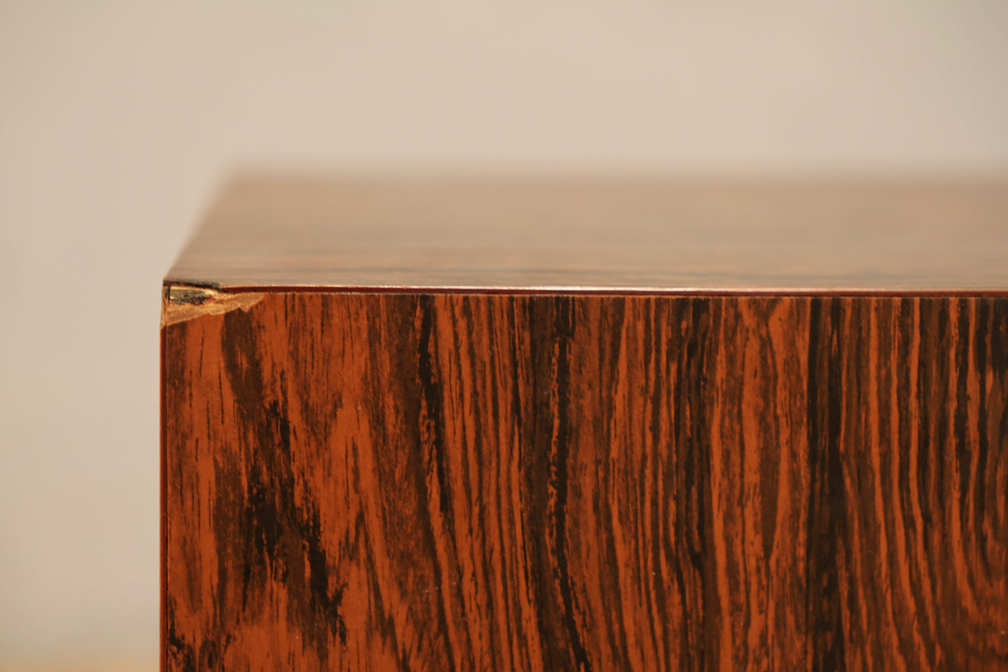 Woodgrain Laminate Cube Side Table