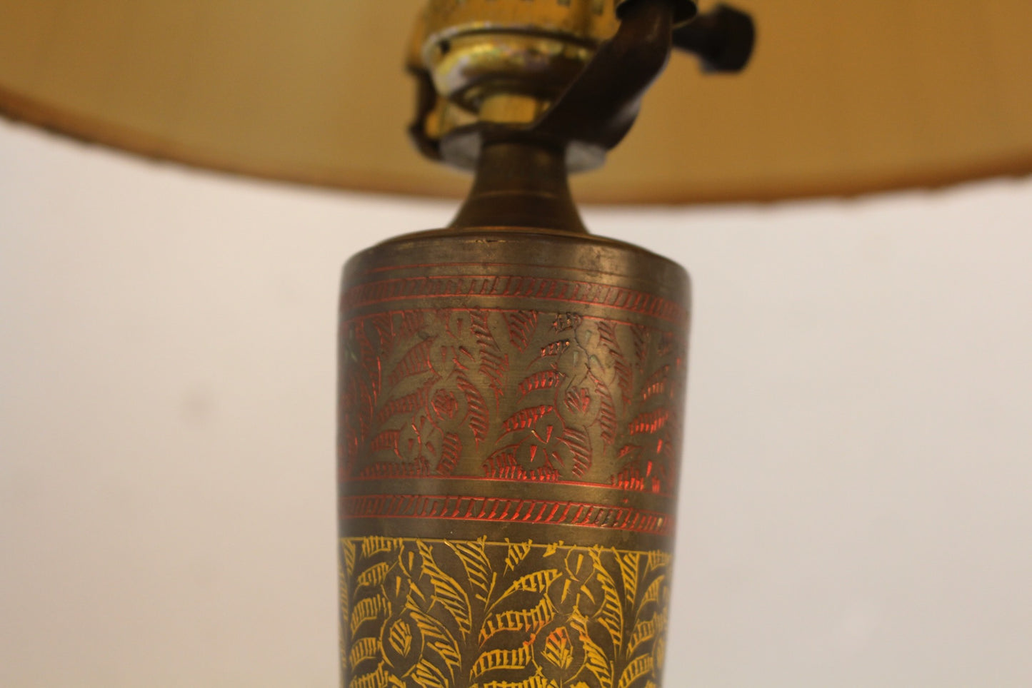 Small Etched Brass Table Lamp