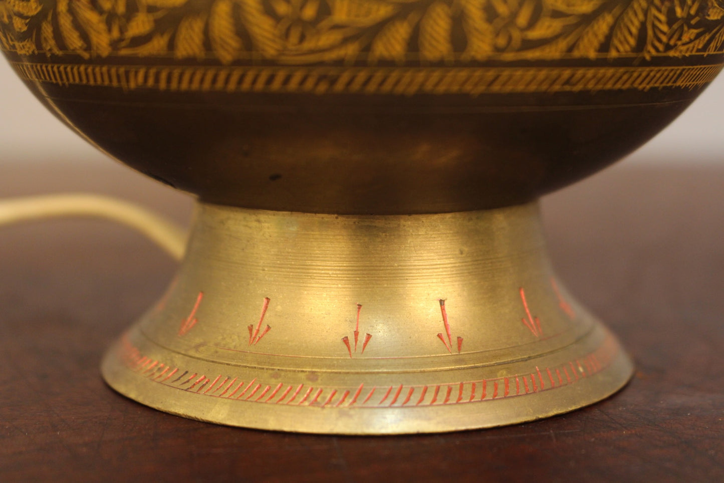 Small Etched Brass Table Lamp