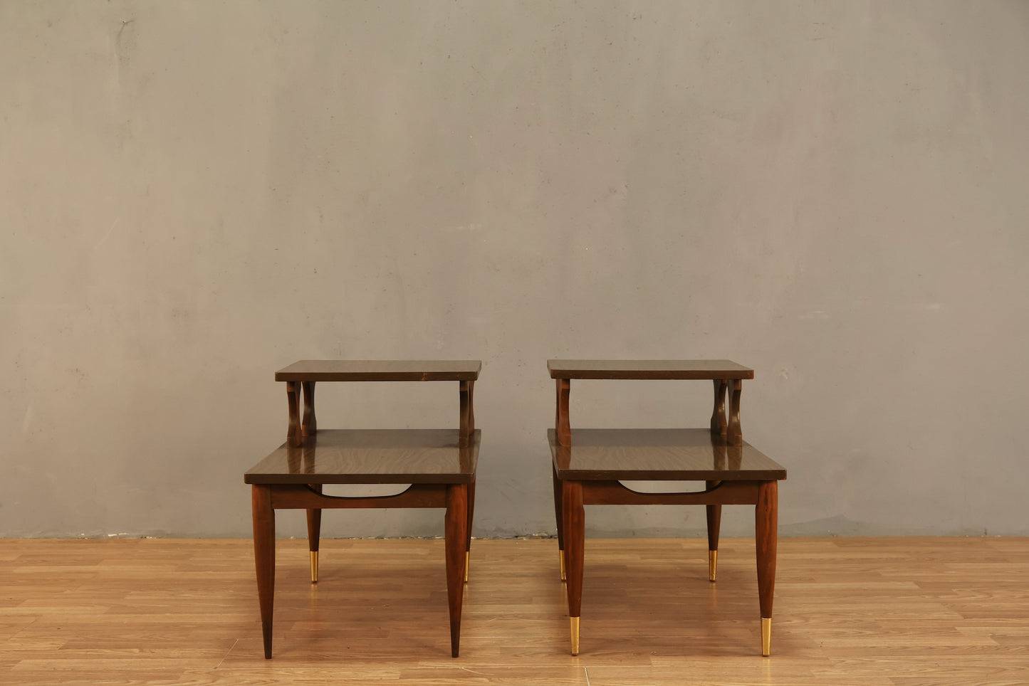 Mid Century Walnut & Laminate Stepback Table