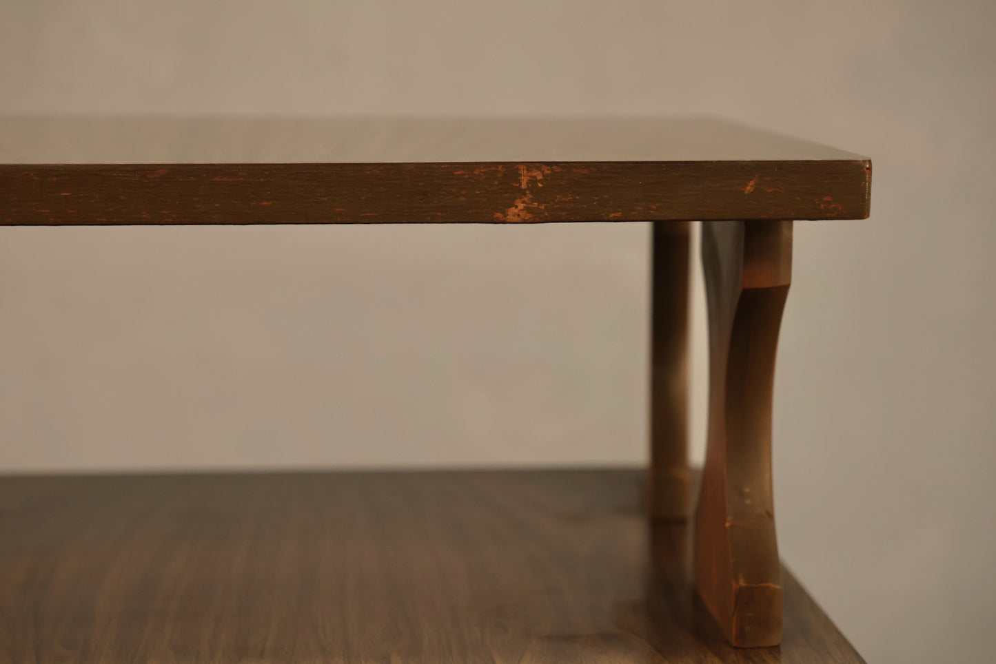 Mid Century Walnut & Laminate Stepback Table