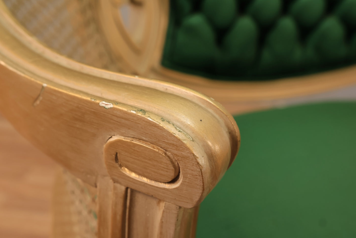 Provincial Emerald & Cane Accent Chair - ONLINE ONLY