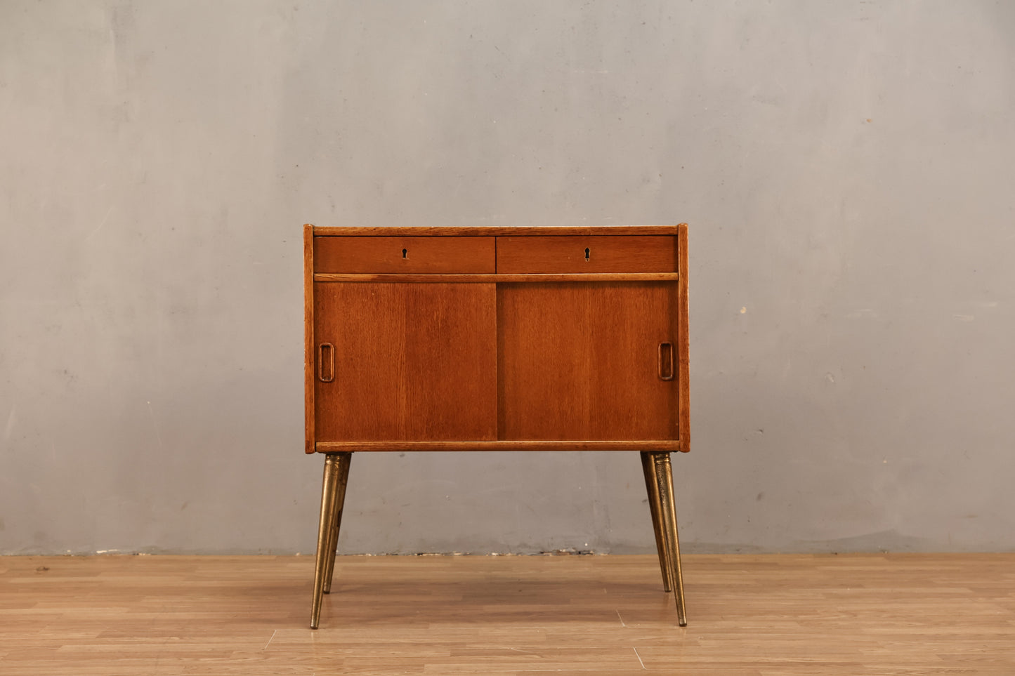 Petite Polish Mid Century 2-Door Cabinet