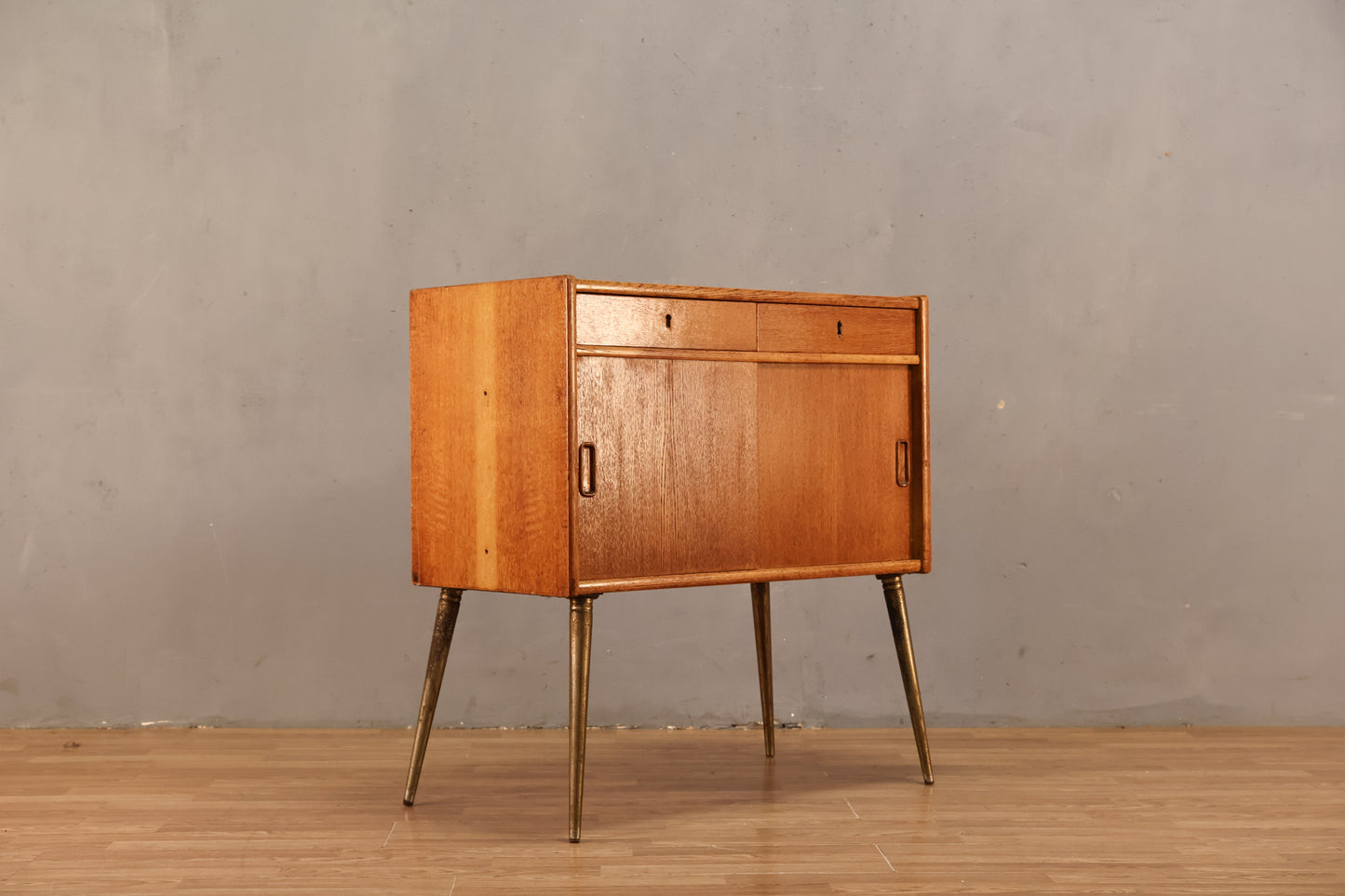 Petite Polish Mid Century 2-Door Cabinet