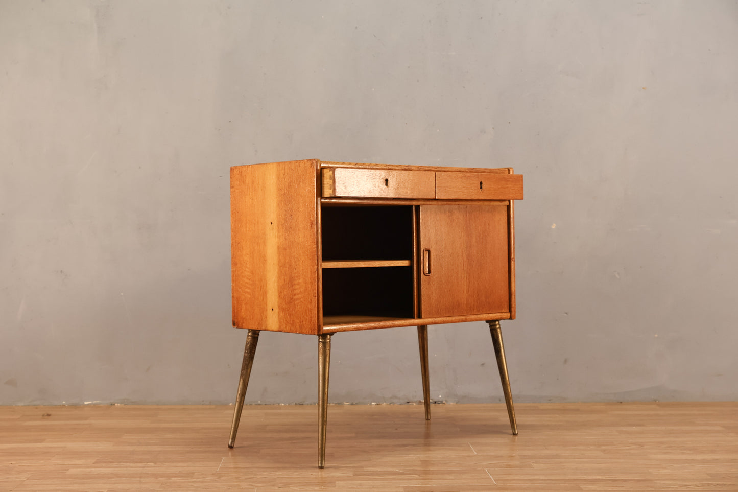 Petite Polish Mid Century 2-Door Cabinet