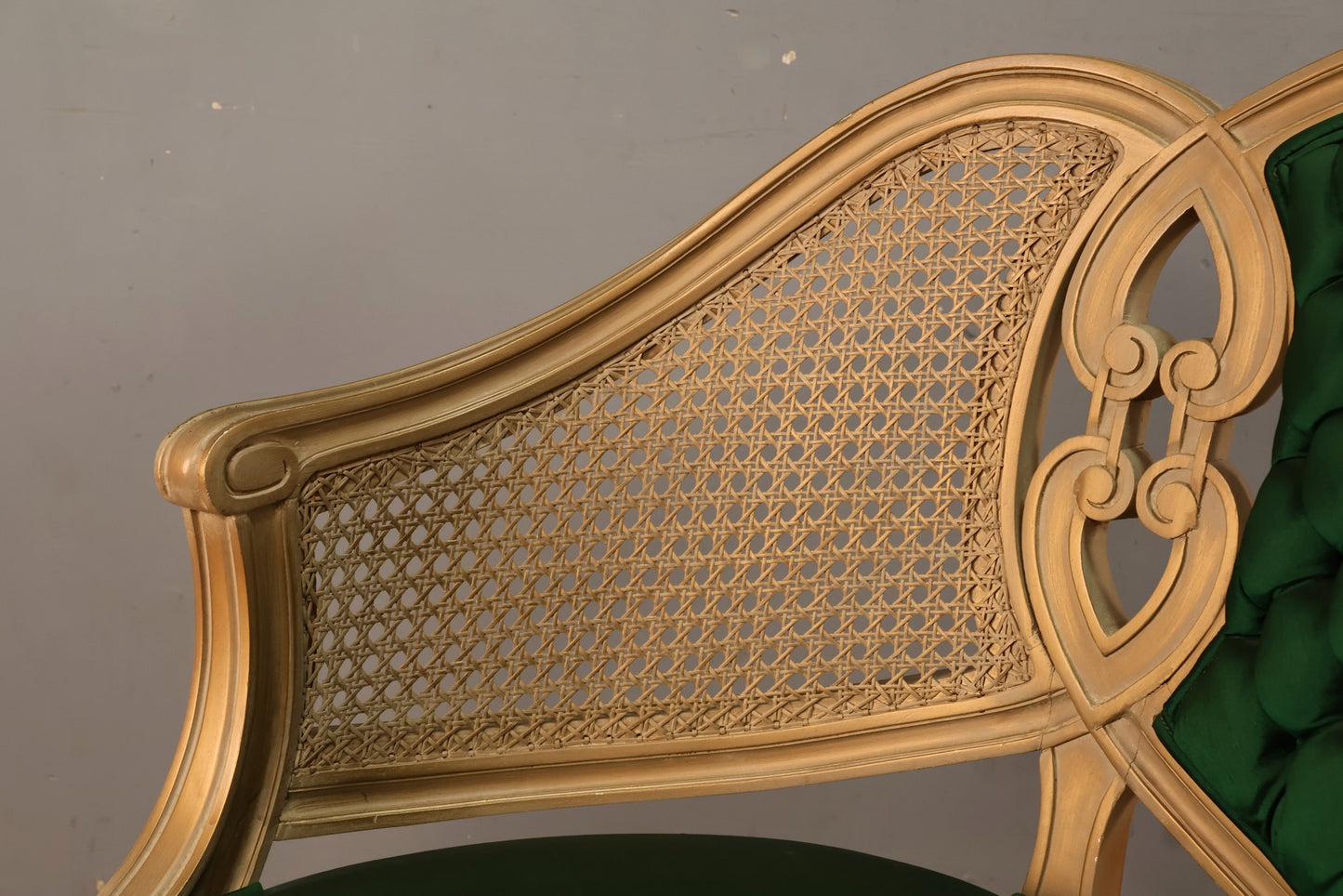 Provincial Emerald & Cane Accent Chair - ONLINE ONLY