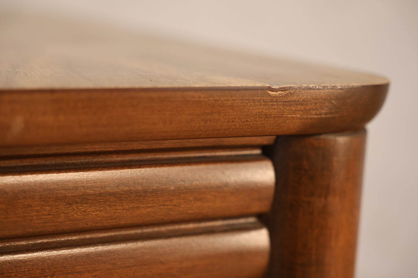 Simple Walnut & Laminate 2-Tier Side Table