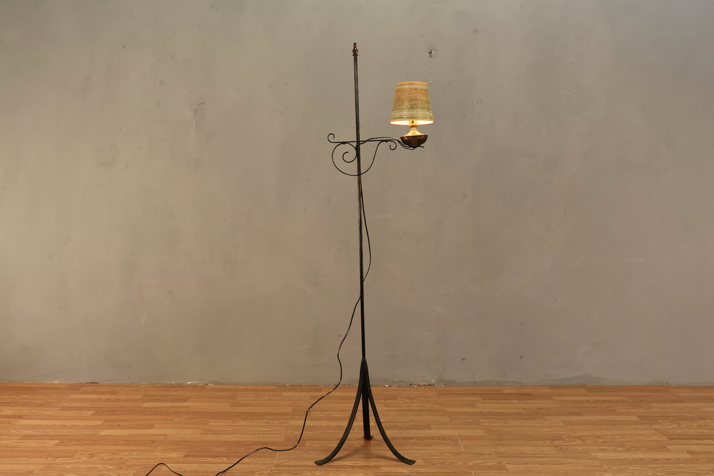 Curlicue Iron & Sage Floor Lamp
