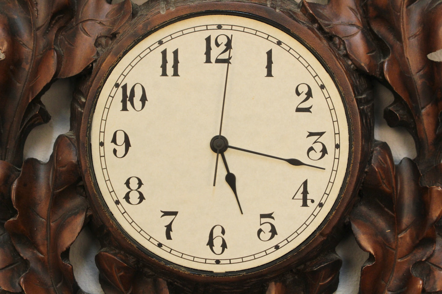 Carved Wood Wall Clock