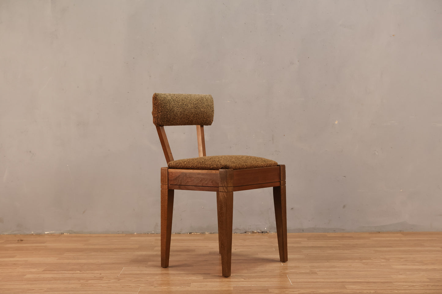 Mid Century Wool & Wood Sewing Chair  - ONLINE ONLY