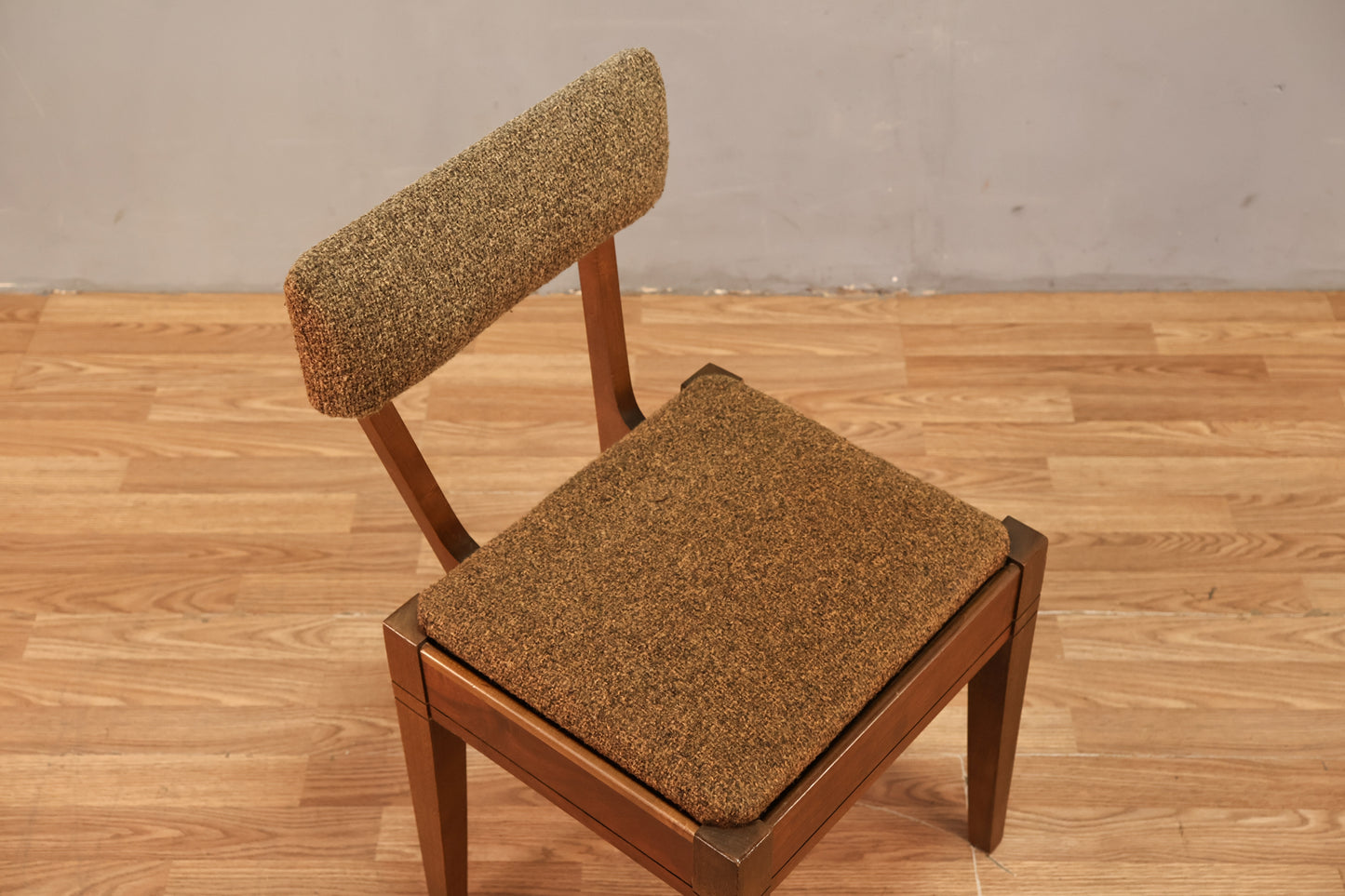 Mid Century Wool & Wood Sewing Chair  - ONLINE ONLY